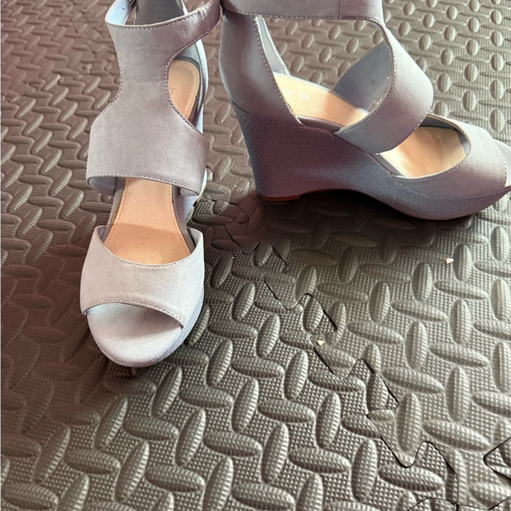 Bar III Light Blue Wedge Sandals